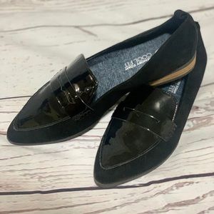 Dr. Scholl’s Womens Black Eclipse Penny Loafers